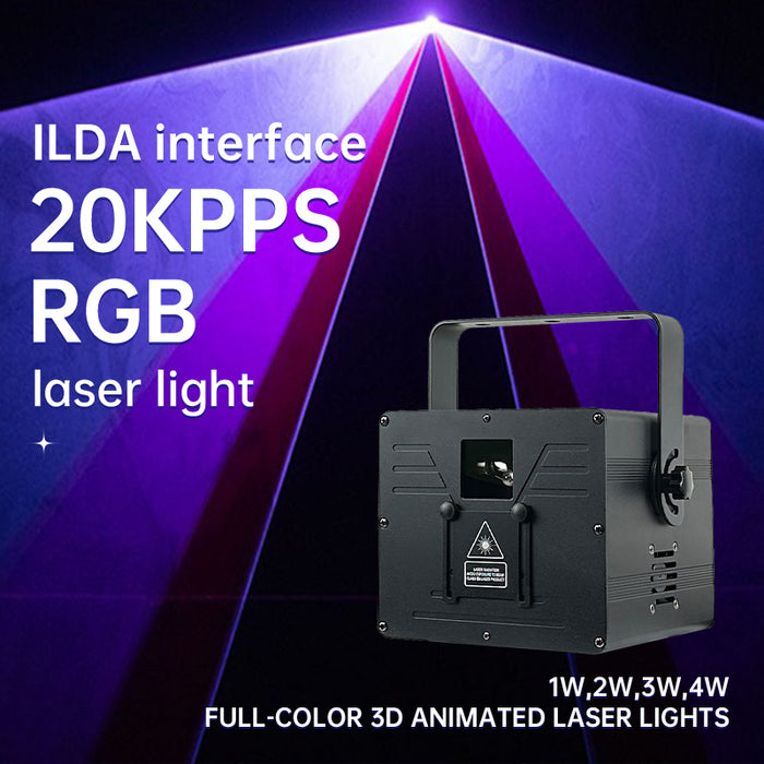 1W 2W 3W 4W RGB Animation Beam Scanner Stage Laser Light Projector DJ Disco Bar Club Party Dance Wedding Xmas Effect Show Lamp