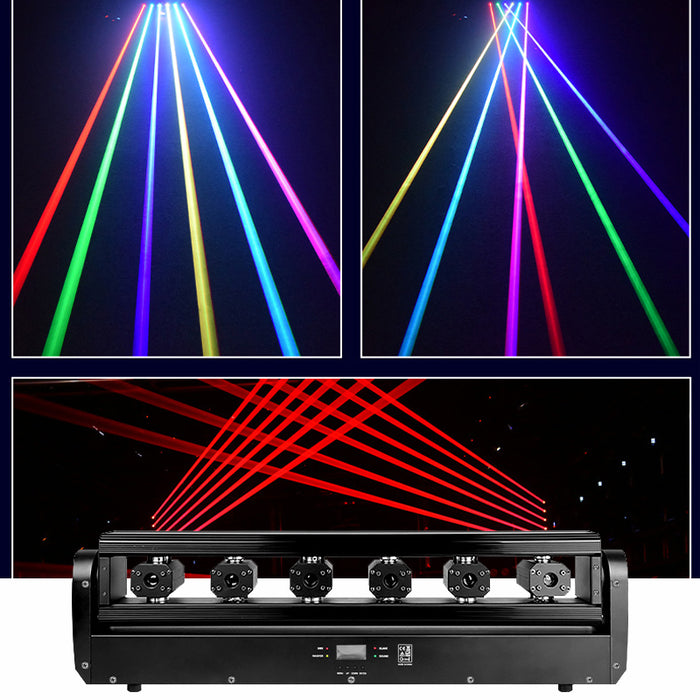 Six-eye full-color laser RGB moving head laser light line