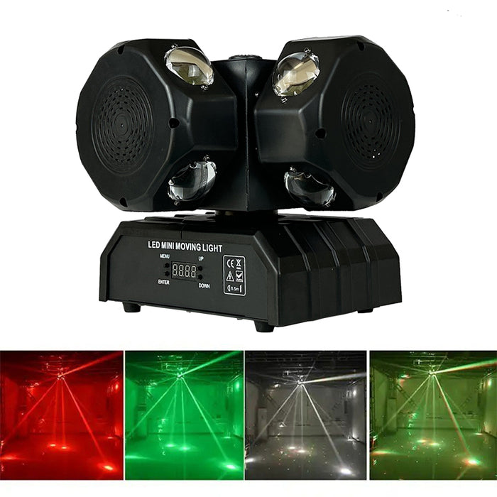 New Arrival Rotating Beam Laser Moving Head Light RGBW 4in1 Led with Strobe Effects Stage Lighting for DJ Disco Club Music Party