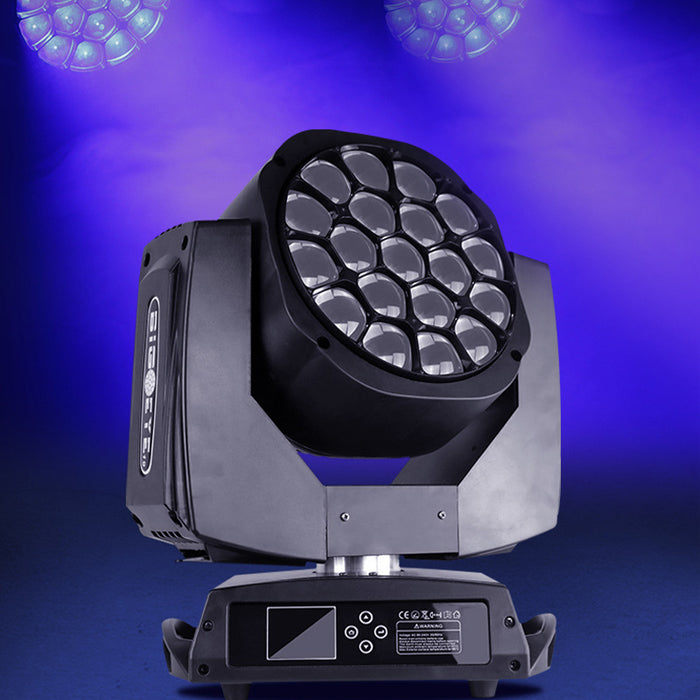 19x15W RGBW LED Bee Eye Beam Focusing Dyed Moving Head Light For DJ Disco Bar Nightclub Christmas Performance Stage Lighting