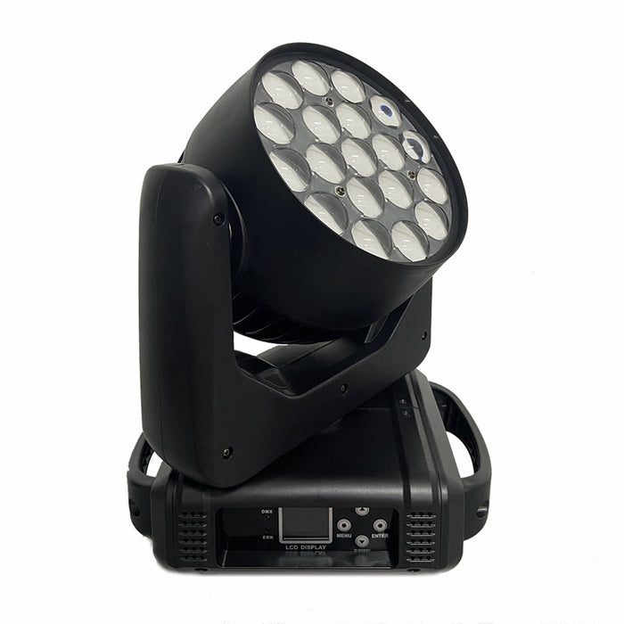 LED Moving Head Light 4-in-1 19x15W RGBW Zoom Lighting DXM is suitable for DJ Disco Bar Party Christmas Stage Lighting Equipment